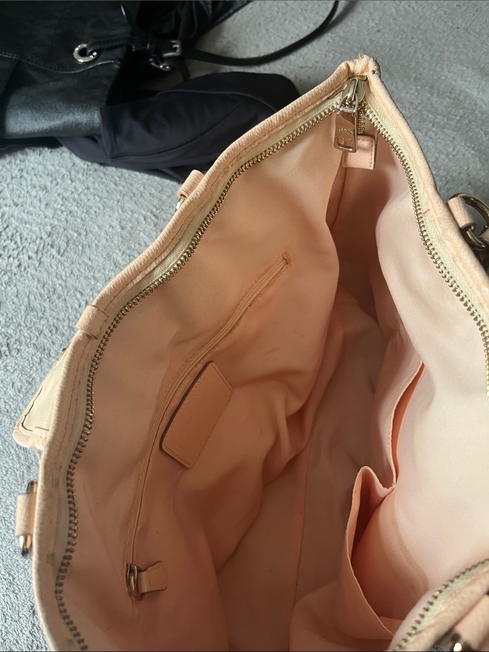 Coach Black Signature Tote with Light Pink Trim - Picture 4 of 4